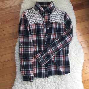 Lace /plaited cardigan